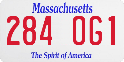 MA license plate 284OG1