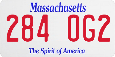 MA license plate 284OG2