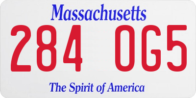 MA license plate 284OG5