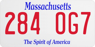 MA license plate 284OG7