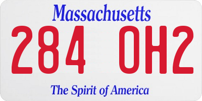 MA license plate 284OH2