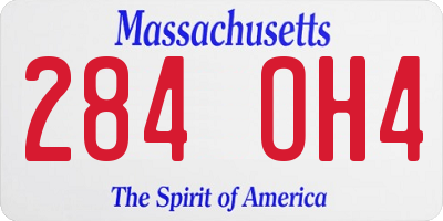 MA license plate 284OH4