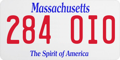 MA license plate 284OI0
