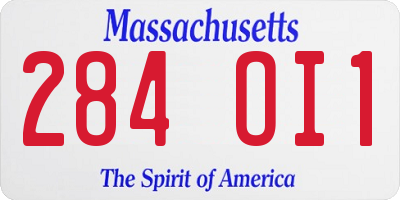 MA license plate 284OI1
