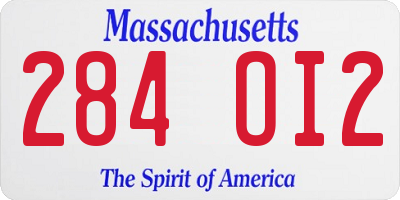 MA license plate 284OI2