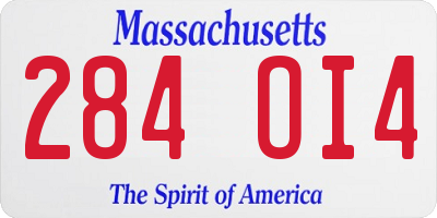 MA license plate 284OI4