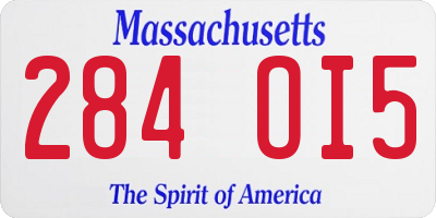 MA license plate 284OI5