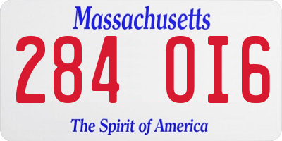 MA license plate 284OI6