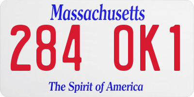 MA license plate 284OK1
