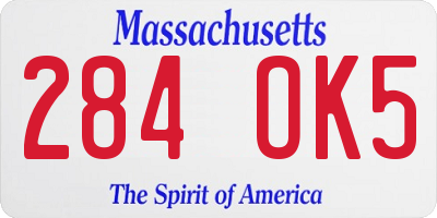 MA license plate 284OK5