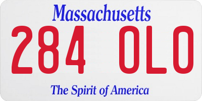 MA license plate 284OL0