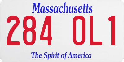 MA license plate 284OL1