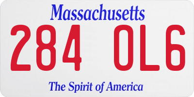 MA license plate 284OL6