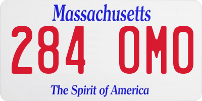 MA license plate 284OM0