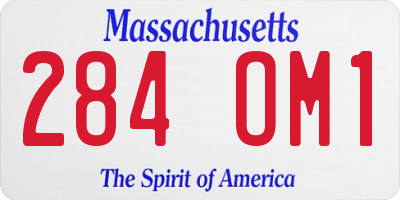 MA license plate 284OM1
