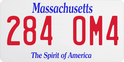 MA license plate 284OM4