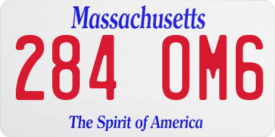 MA license plate 284OM6