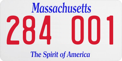 MA license plate 284OO1