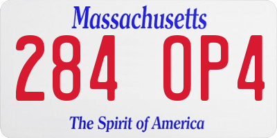 MA license plate 284OP4