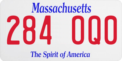 MA license plate 284OQ0