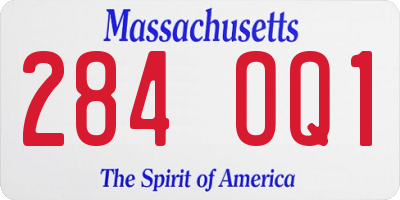 MA license plate 284OQ1