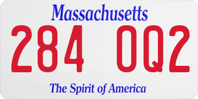 MA license plate 284OQ2