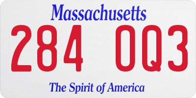 MA license plate 284OQ3