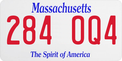 MA license plate 284OQ4