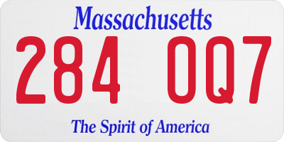 MA license plate 284OQ7