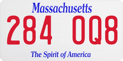 MA license plate 284OQ8