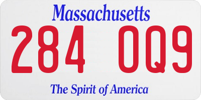 MA license plate 284OQ9
