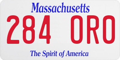 MA license plate 284OR0