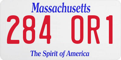 MA license plate 284OR1