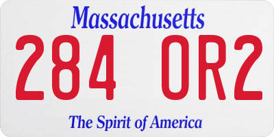 MA license plate 284OR2