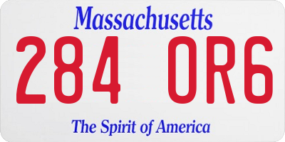 MA license plate 284OR6