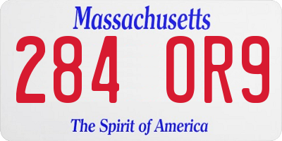 MA license plate 284OR9