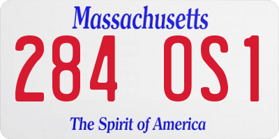 MA license plate 284OS1