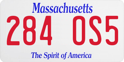 MA license plate 284OS5