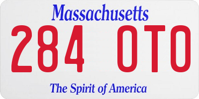 MA license plate 284OT0