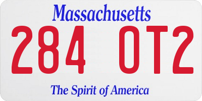 MA license plate 284OT2