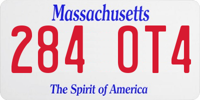 MA license plate 284OT4