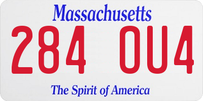 MA license plate 284OU4
