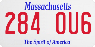 MA license plate 284OU6