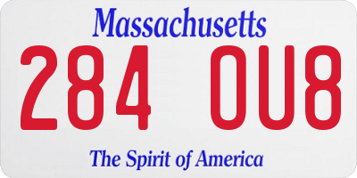 MA license plate 284OU8
