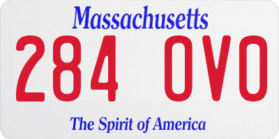 MA license plate 284OV0