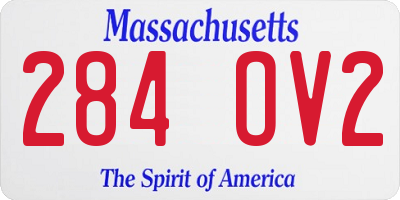 MA license plate 284OV2