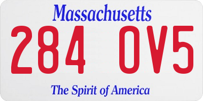 MA license plate 284OV5