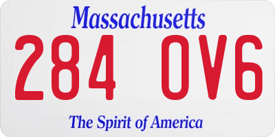 MA license plate 284OV6