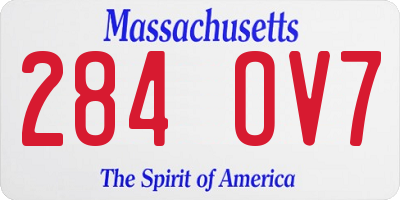MA license plate 284OV7