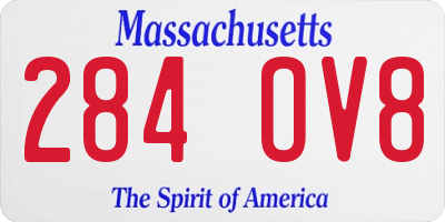MA license plate 284OV8